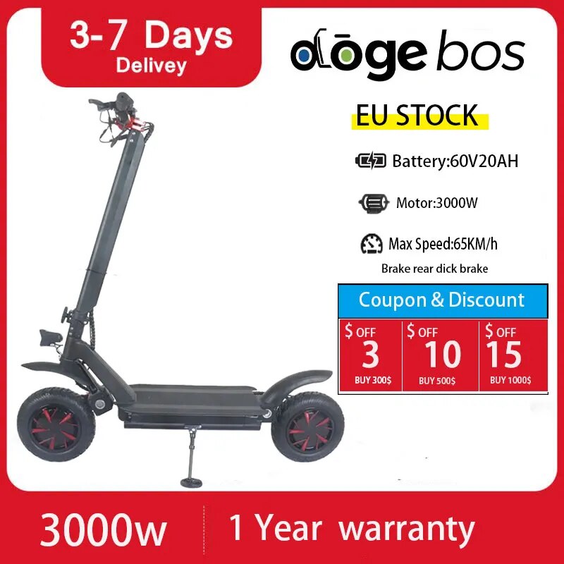 Doge 3000W   10 ġ 60 Km/H  ̽  ű ,   60V20AH Ƭ ͸ Escooter